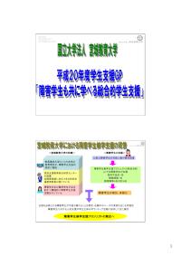 平成20年度「新たな社会的ニーズに対応した学生支援プログラム」意見交換会（障害のある学生への支援）宮城教育大学報告資料