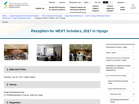 Reception for MEXT Scholars, 2017 in Hyogo | JASSO