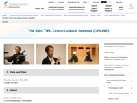 The 53rd TIEC Cross-Cultural Seminar (ONLINE) | JASSO
