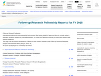 Follow-up Research Fellowship Reports for FY 2018 | JASSO