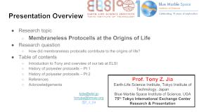 Presentation slides of Tony Z Jia