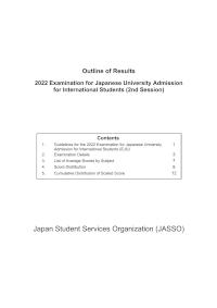 Outline of Results 2022 EJU (2nd Session)