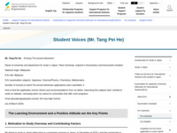 Student Voices (Mr. Tang Pei He) | JASSO