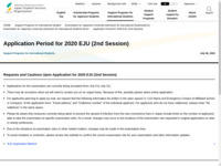 Application Period for 2020 EJU (2nd Session) | JASSO