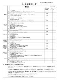 List of the application documents and details B