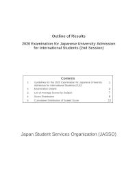 Outline of Results 2020 EJU (2nd Session)
