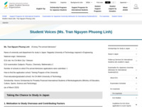 Student Voices (Ms. Tran Nguyen Phuong Linh) | JASSO