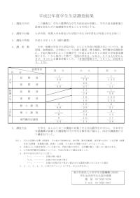 平成22年度学生生活調査結果