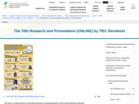 The 70th Research and Presentation (ONLINE) by TIEC Residents | JASSO