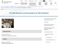 The 38th Research and Presentation by TIEC Residents | JASSO