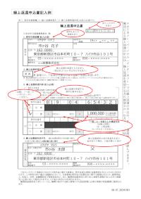 繰上返還申込書記入例