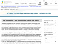 Greeting from Principal,Japanese Language Education Center | JASSO