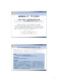 平成20年度「新たな社会的ニーズに対応した学生支援プログラム」意見交換会（課外活動支援）慶應義塾大学参考資料