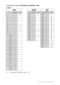 2011 EJU 第1回：正解表2