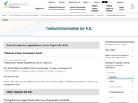 Contact Information for EJU | JASSO