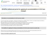 [EJU]The method and period for applying for accommodations in EJU have changed. | JASSO