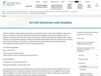 For EJU Examinees with Disability | JASSO